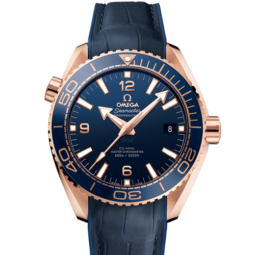 Omega Seamaster Planet Ocean Co-Axial Master Chronometer 18ct Rose Gold Blue Dial 43.5mm - Front