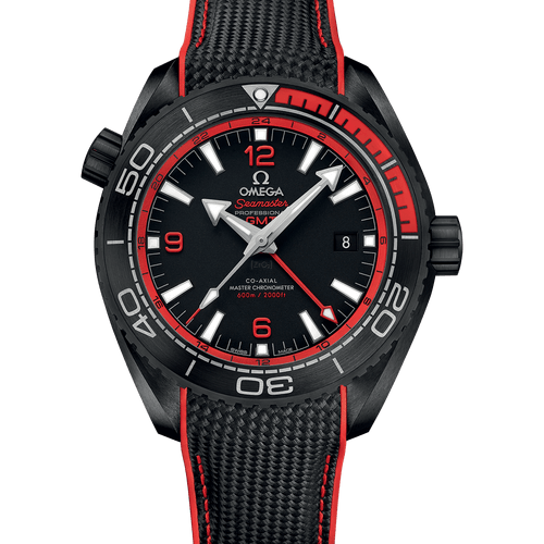OMEGA Seamaster Planet Ocean GMT Co-Axial Master Chronometer ‘Deep Black Red’ 45.5mm Black Dial 215.92.46.22.01.003 front