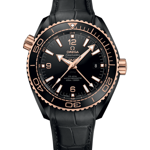 OMEGA Seamaster Planet Ocean Co-Axial Master Chronometer GMT ‘Deep Black Sedna’ 45.5mm Black Dial front