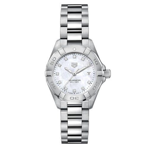 TAG Heuer Aquaracer Steel Diamond Dot Mother of Pearl Dial 27mm - Front