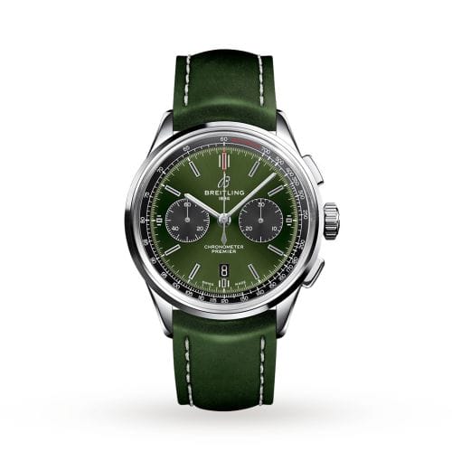 Breitling Premier B01 Chronograph Steel Bentley British Racing Green Dial 42mm - Front View