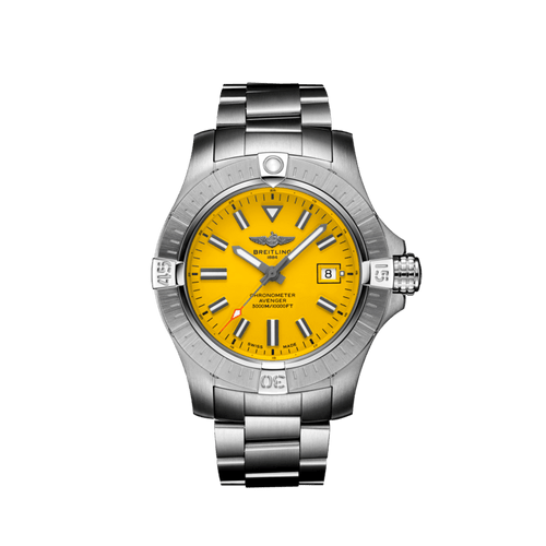 Breitling Avenger Automatic Seawolf Steel Yellow Dial 45mm - Front View