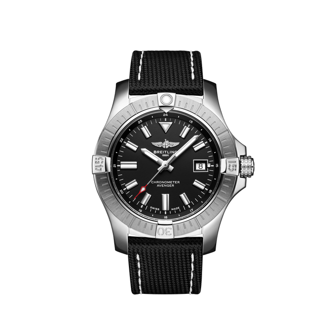 Breitling Avenger Automatic Steel Black Dial 43mm - Front View