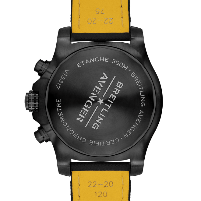 Breitling Avenger Chronograph Night Mission Black Titanium Black Dial 45mm - Back Detail
