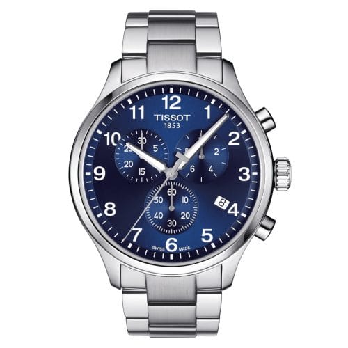 Tissot Chrono XL Classic Steel Blue Dial 45mm - Front View