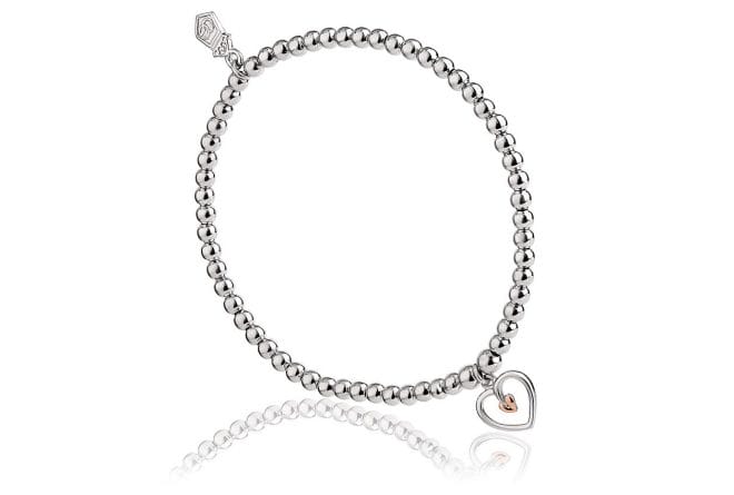 Clogau Tree of Life Sterling Silver & 9ct Rose Gold Affinity Heart Bracelet