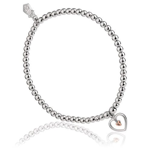 Clogau Tree of Life Sterling Silver & 9ct Rose Gold Affinity Heart Bracelet