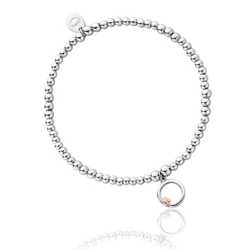 Clogau Sterling Silver & 9ct Rose Gold Tree of Life Circle Affinity Beaded Bracelet