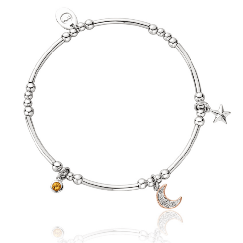 Clogau Sterling Silver & 9ct Rose Gold Out of this World Affinity Citrine & White Topaz Beaded Bracelet