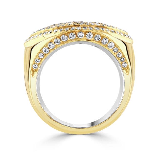18ct Rose Gold Multi-Cut Multi-Coloured Diamond Cocktail Ring