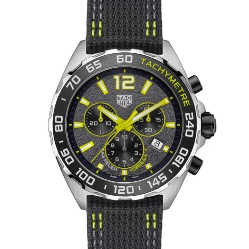 TAG Heuer Formula 1 Chronograph Steel Grey & Lime Yellow Dial 43mm - Front View