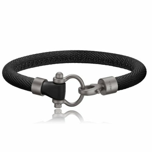 OMEGA Black Rubber Titanium Sailing Bracelet BA05TI000010X