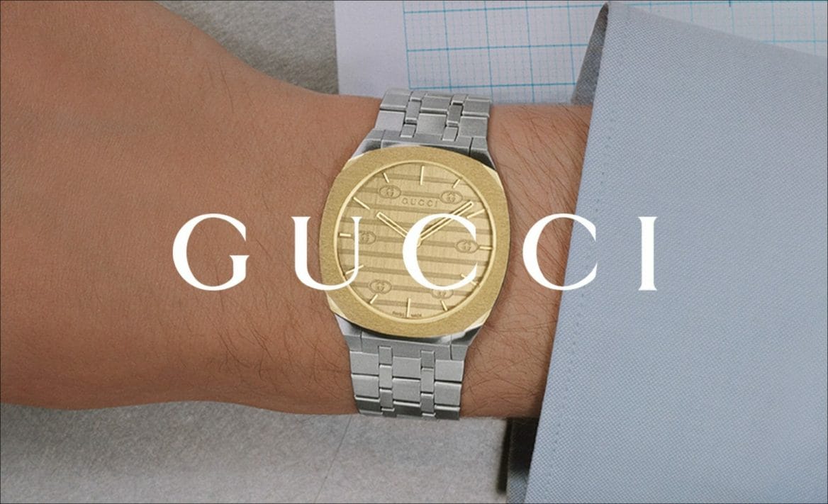 Gucci Watch displayed on a female arm