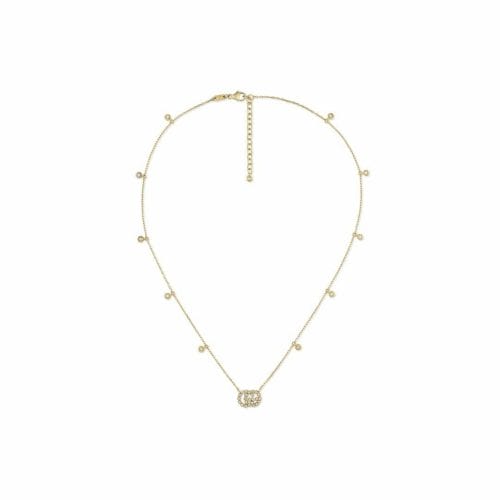 Gucci GG Running 18ct Yellow Gold & Diamond Necklace 42cm YBB48162400100U