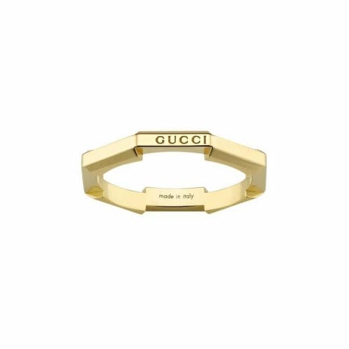 Gucci Link to Love 18ct Yellow Gold Mirrored Ring YBC662194001