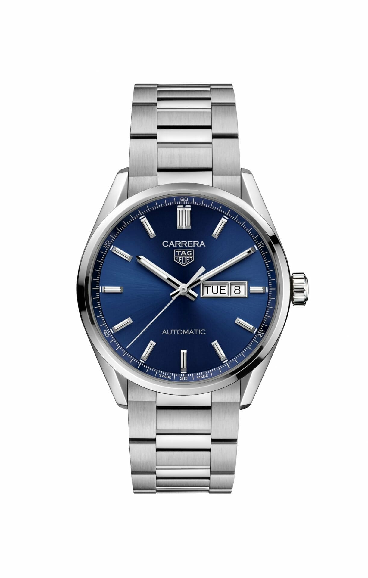 TAG Heuer Carrera Calibre 5 Automatic Day Date 41mm Blue Sunray