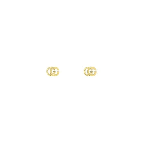 Gucci GG Running 18ct Yellow Gold Textured Stud Earrings YBD65221900100U
