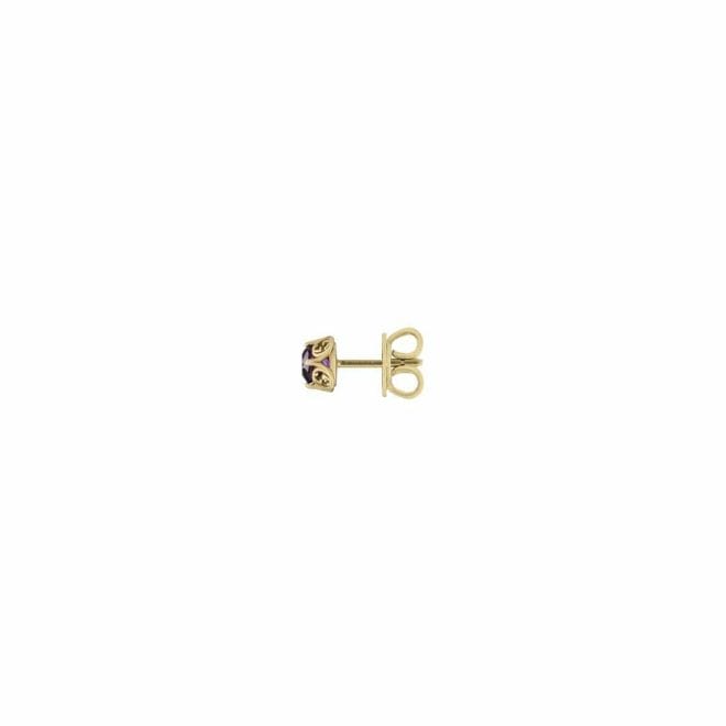 Gucci Interlocking G 18ct Yellow Gold & Amethyst Stud Earrings YBD66242700300U Profile