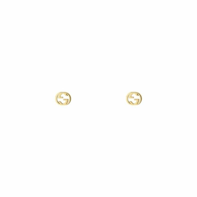 Gucci Interlocking G 18ct Yellow Gold Stud Earrings YBD66211100100U