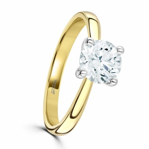 18ct Yellow Gold Lab-Grown Round Brilliant Diamond Solitaire Ring DR3156
