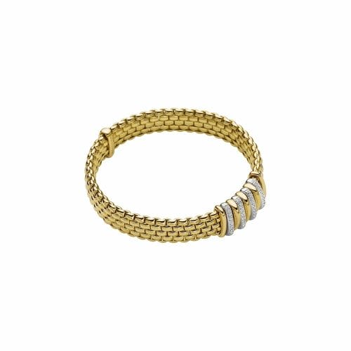 Fope Panaroma 18ct Gold Diamond Flex'It Bracelet 588B BBR