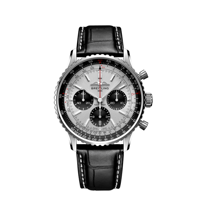 Breitling Navitimer B01 Automatic Chronograph 43mm Silver Dial AB0138241G1P1
