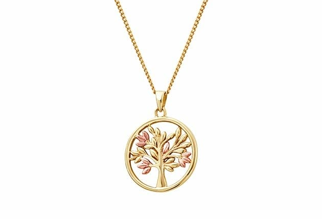 Clogau Tree of Life 9ct Yellow & Rose Gold Disc Pendant GTOL0015
