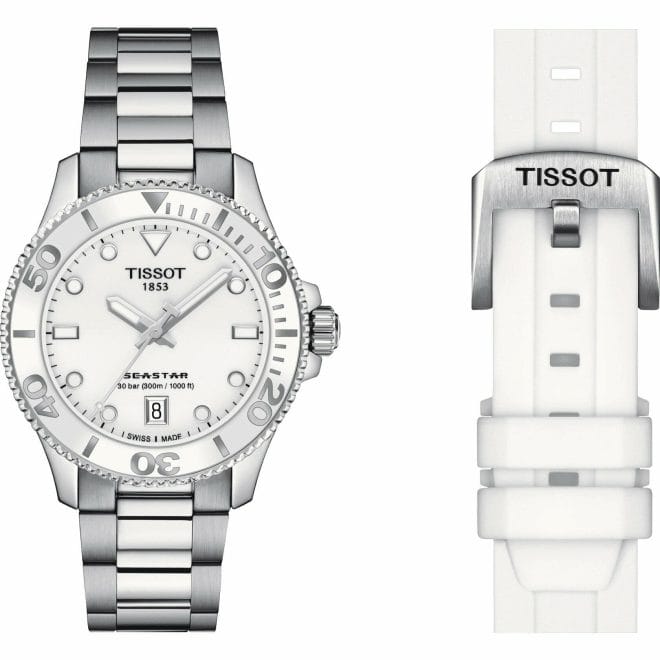 Tissot Seastar 1000 Quartz 36mm White Dial T120.210.11.011.00 Interchangeable Strap