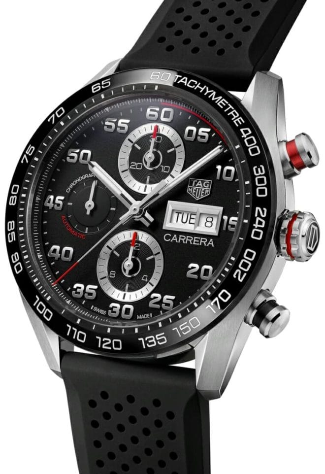 TAG Heuer Carrera Chronograph Calibre 16 Automatic 44mm Black Dial CBN2A1AA.FT6228 angle