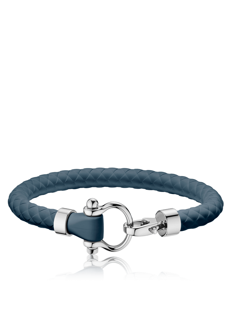 OMEGA Sailing Bracelet Sporty Blue Rubber and Stainless Steel