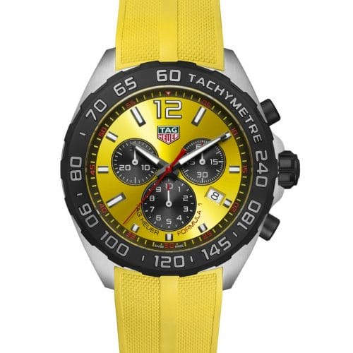 TAG Heuer Formula 1 Chronograph Quartz 43mm Yellow Dial CAZ101AM.FT8054